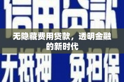 全南无隐藏费用贷款，透明金融的新时代