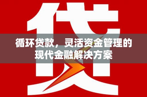 秀山循环贷款，灵活资金管理的现代金融解决方案