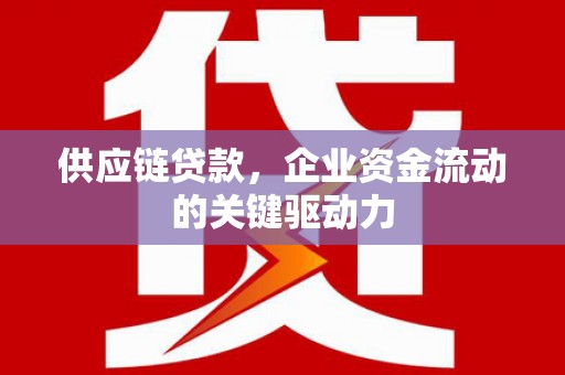 城厢供应链贷款，企业资金流动的关键驱动力