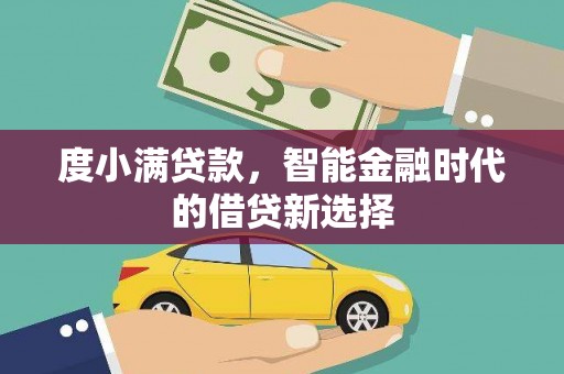 武侯度小满贷款，智能金融时代的借贷新选择