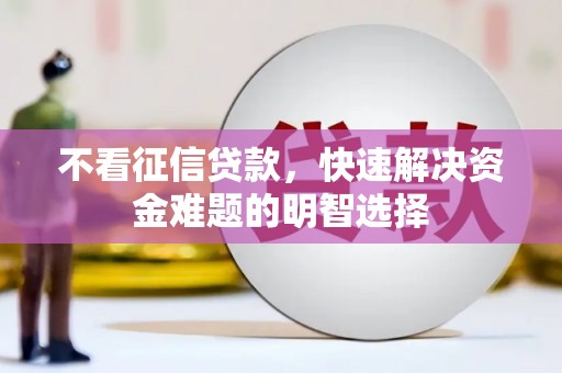 富县不看征信贷款，快速解决资金难题的明智选择