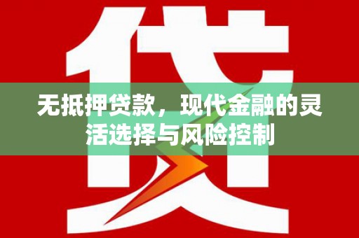 麻江无抵押贷款，现代金融的灵活选择与风险控制