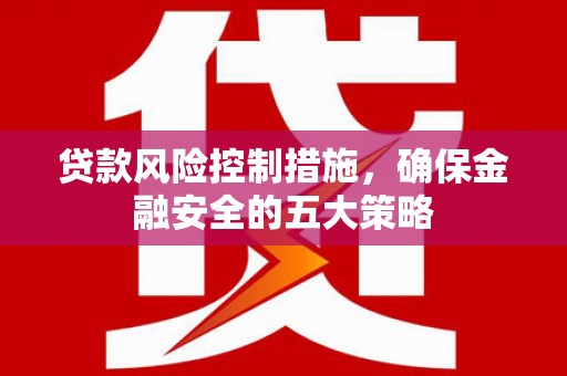 汶川贷款风险控制措施，确保金融安全的五大策略