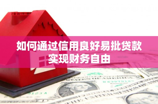 孟津如何通过信用良好易批贷款实现财务自由