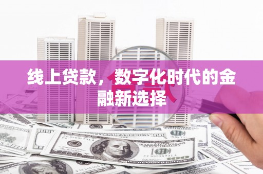 洮南线上贷款，数字化时代的金融新选择