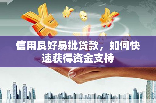 南市信用良好易批贷款，如何快速获得资金支持